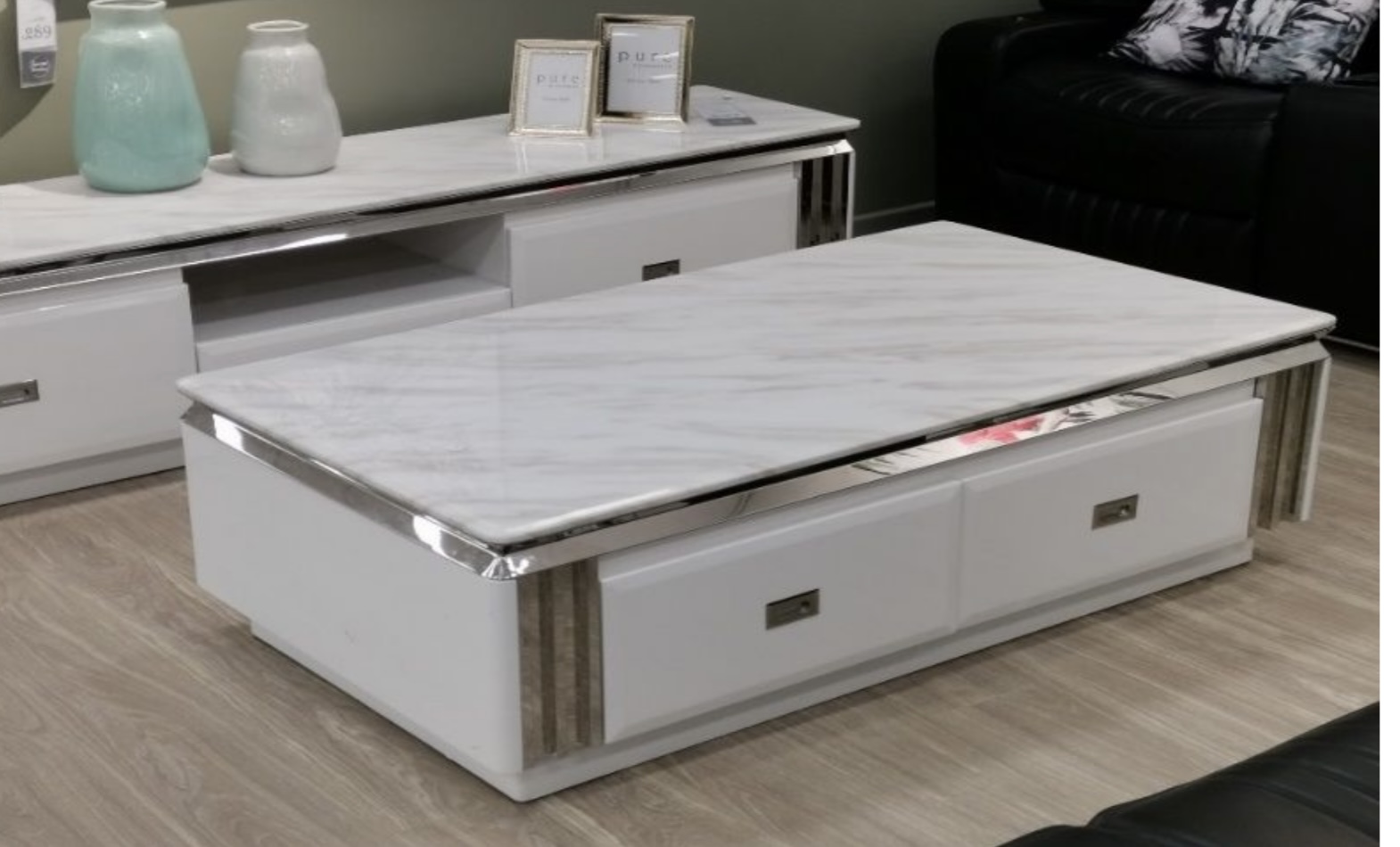 6682 coffee table white One Stop Furniture