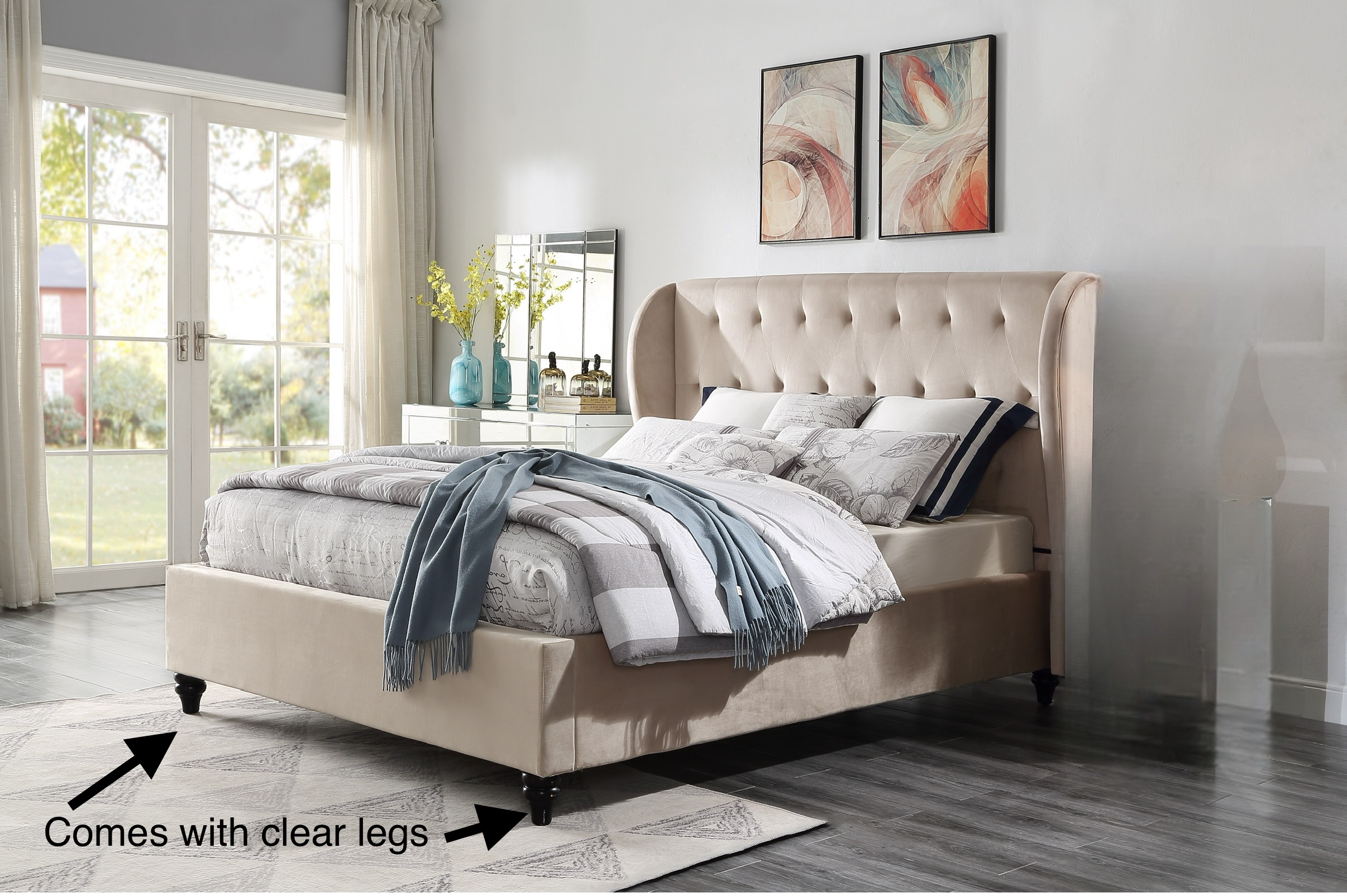 3 piece Merida king single bedroom suite beige standard + type A